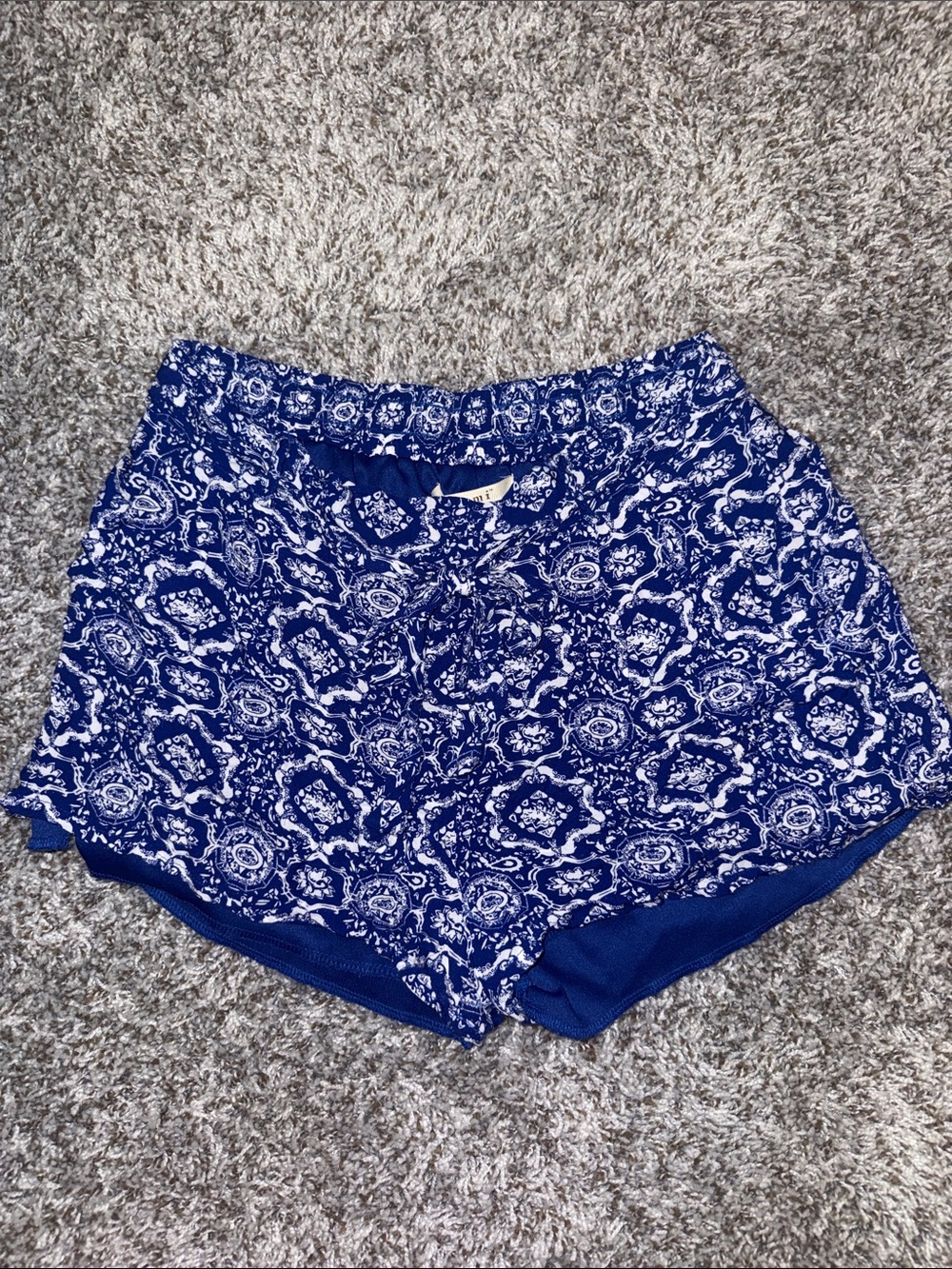 miami Blue and White Paisley Print Women Shorts